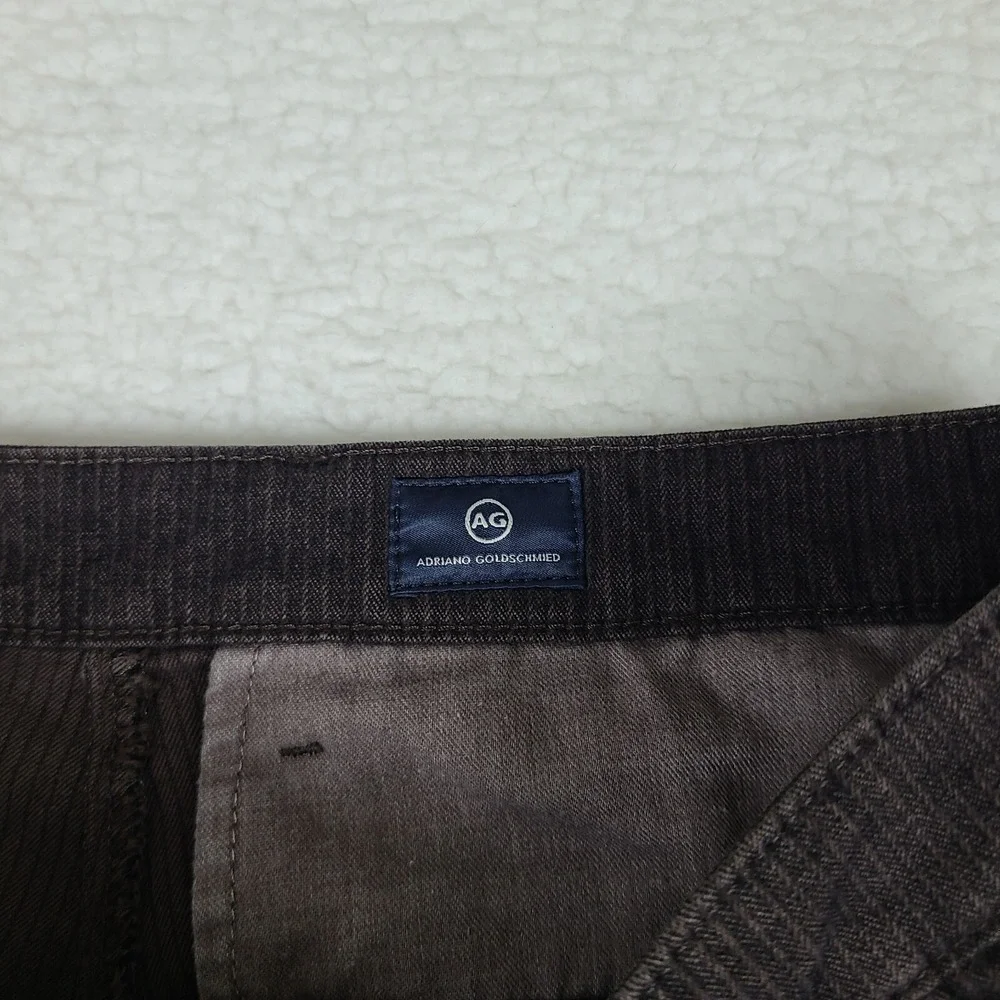 AG Adriano Goldschmied Pants Mens 36x32 Dark Brown The Marshall Slim Trousers EC